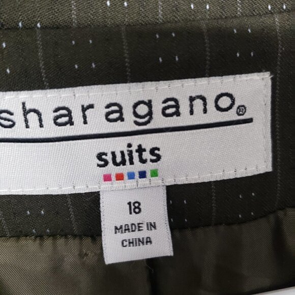 NWT Sharagano Olive Striped Blazer Office Casual Boho Minimalist 18 - Picture 10 of 11